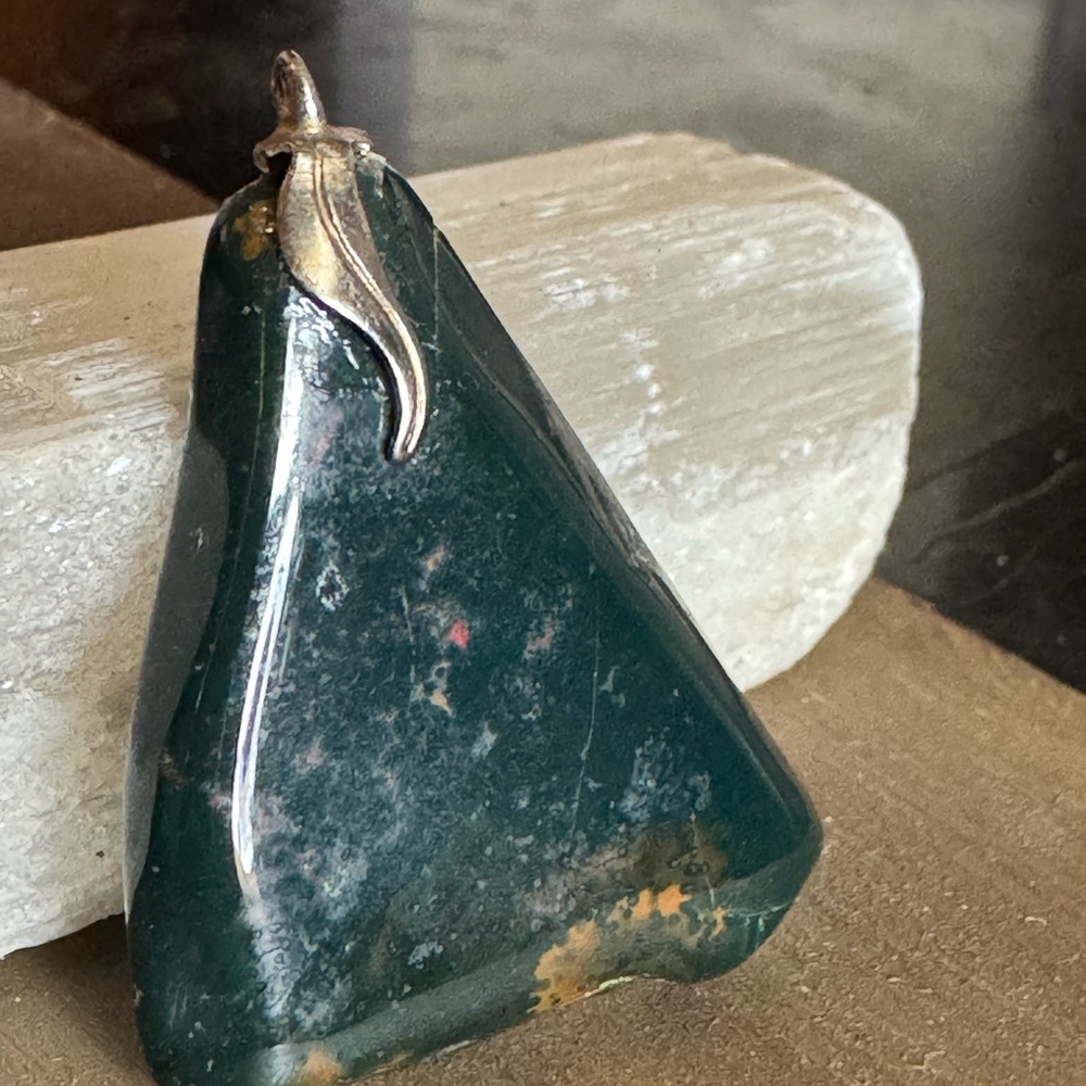 Stone Pendant with Silver Vintage Accent
* Rare Find *